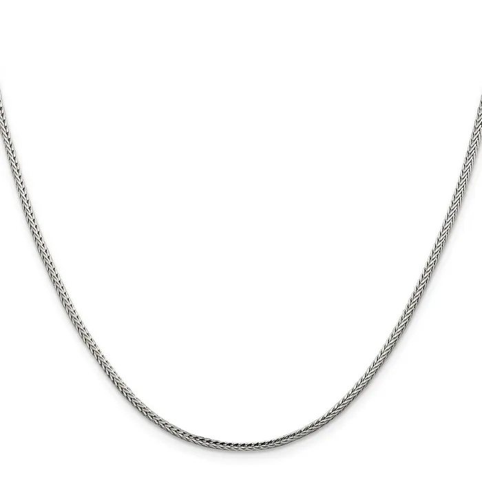 TreasureFineJewelers Sterling Silver 2mm Diamondcut Round Franco Chain Rings