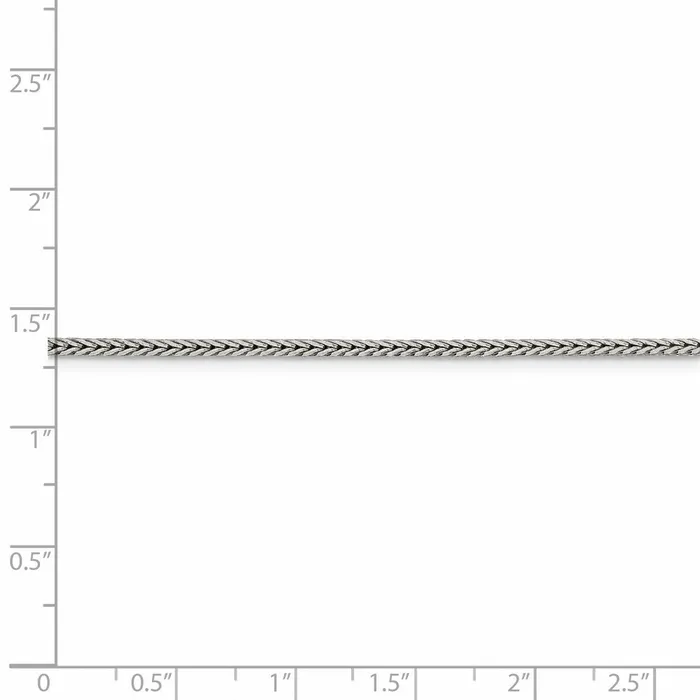 TreasureFineJewelers Sterling Silver 2mm Diamondcut Round Franco Chain Rings