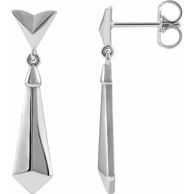 TreasureFineJewelers Sterling Silver Geometric Dangle Earrings Earrings