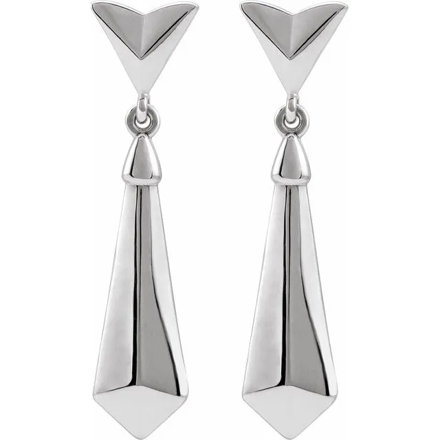 TreasureFineJewelers Sterling Silver Geometric Dangle Earrings Earrings