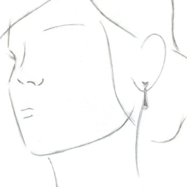 TreasureFineJewelers Sterling Silver Geometric Dangle Earrings Earrings