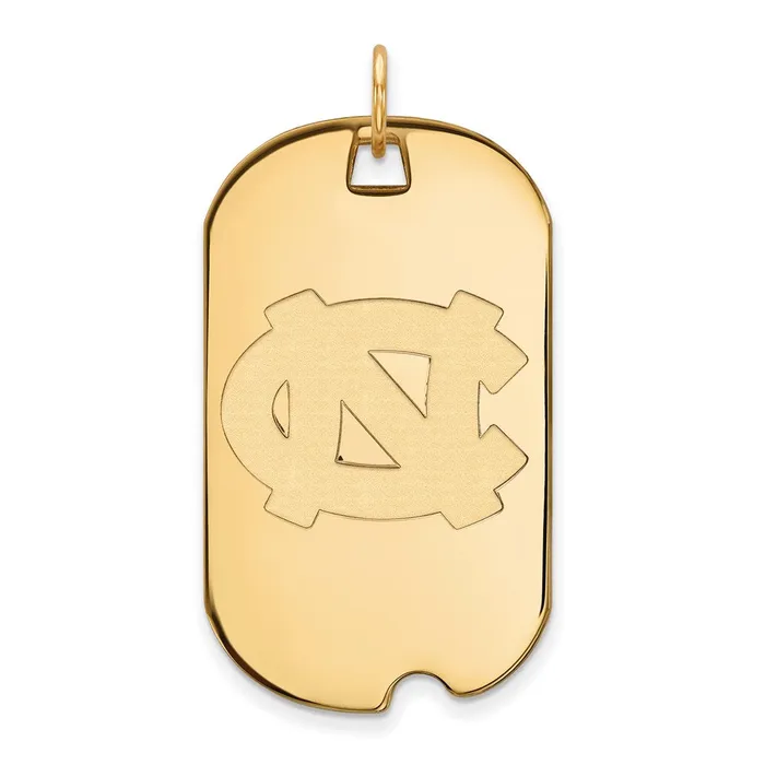 TreasureFineJewelers Sterling Silver Goldplated University of North Carolina NC Large Dog Tag Pendant Necklaces TreasureFineJewelers Sterling Silver Goldplated University of North Carolina NC Large Dog Tag Pendant Necklaces