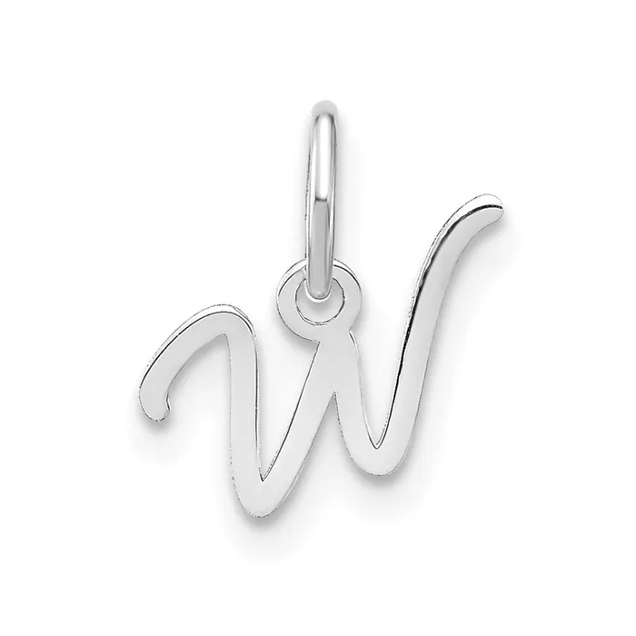 TreasureFineJewelers Sterling Silver Rhodiumplated Upper case Letter W Initial Charm Necklaces TreasureFineJewelers Sterling Silver Rhodiumplated Upper case Letter W Initial Charm Necklaces