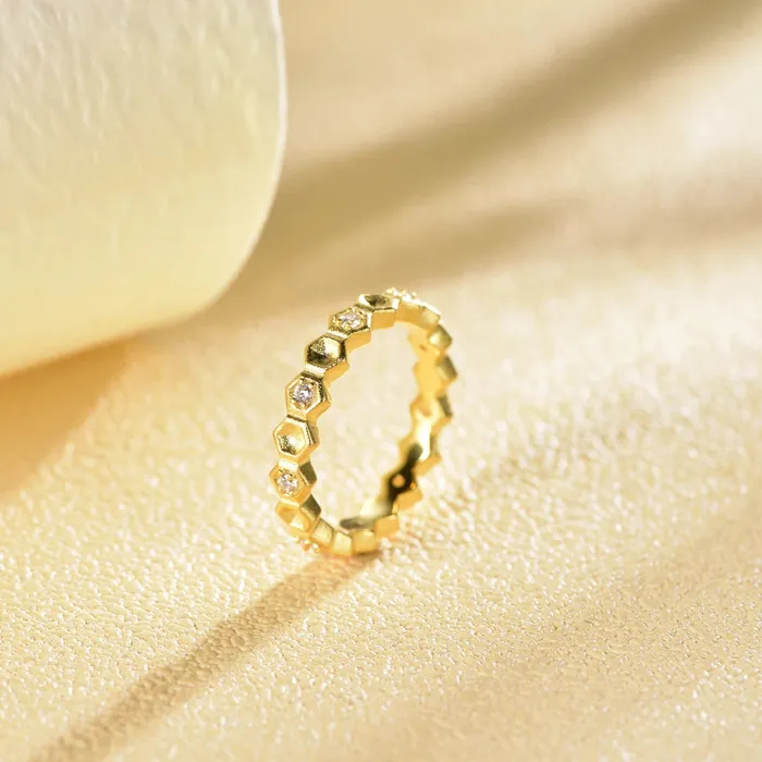 Trendolla Jewelry Honeycomb With Honey Ring Life With MaKs Honeycomb Bee Kind Jewelry Collection Rings