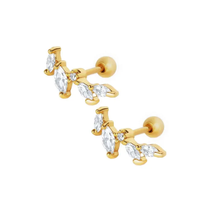 Trendolla Jewelry Mini Floral Piercing Barbell Ball Back Earrings Sleeper Earrings Earrings Trendolla Jewelry Mini Floral Piercing Barbell Ball Back Earrings Sleeper Earrings Earrings