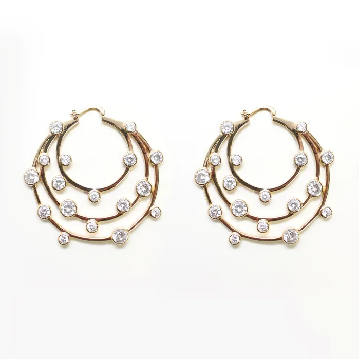 vendorunknown Earrings Joyce Multi CZ Hoop Earrings