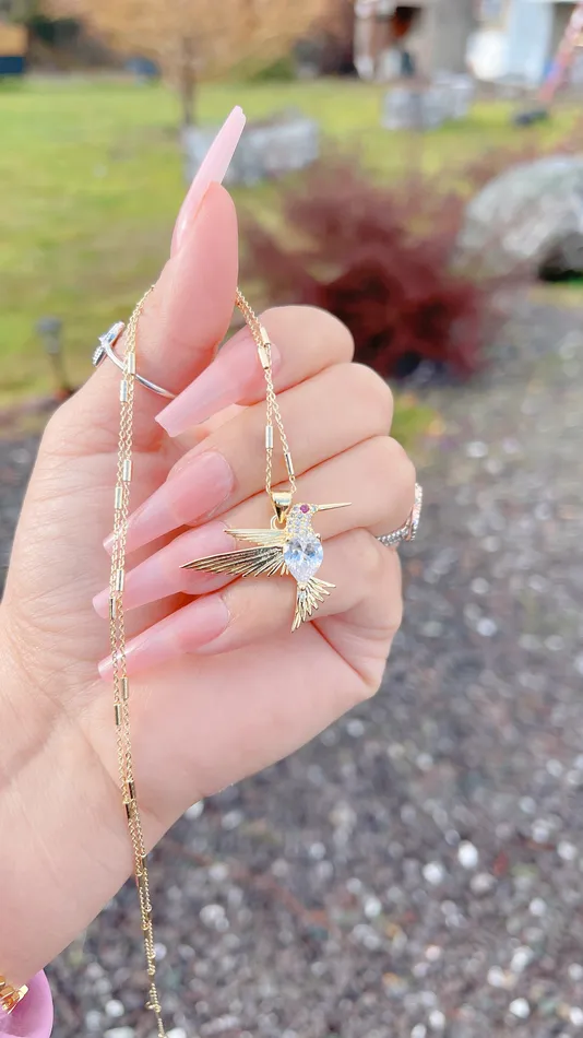 White Humming Bird Necklace MP Jewelry Necklaces