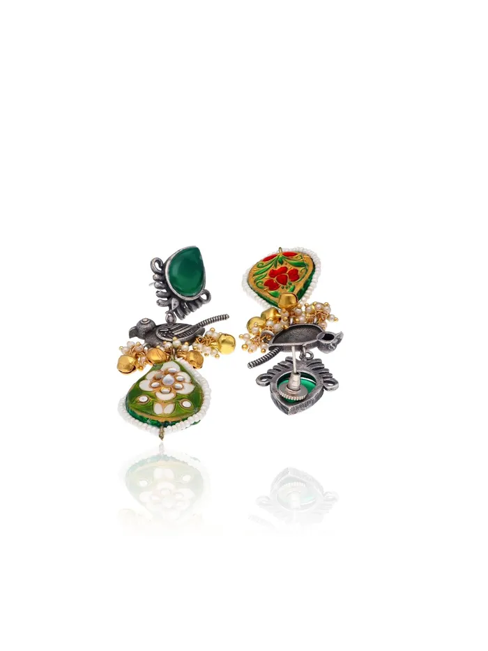Curio Cottage Earrings Aria Emerald Green Parrot Dangler Earrings Curio Cottage Earrings Aria Emerald Green Parrot Dangler Earrings