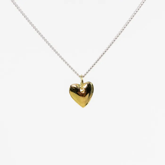 Mimi Marge Necklaces Gold Vermeil Heart Puff Necklace