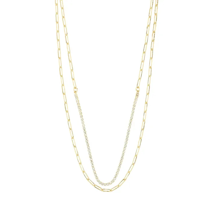 Necklaces Rowan Gold Plated 2in1 Crystal Necklace Set Pilgrim