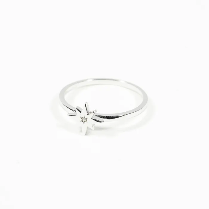 Petite Silver Starburst Ring Silver Lotus Rings