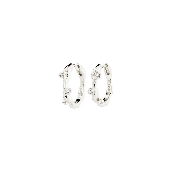Rings Pilgrim Hermione Silver Plated Crystal Hoops