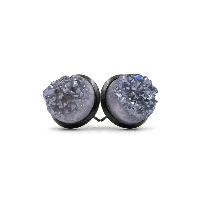 Stone Collection Black Stormy Quartz Stud Earrings Kinsley Armelle Earrings