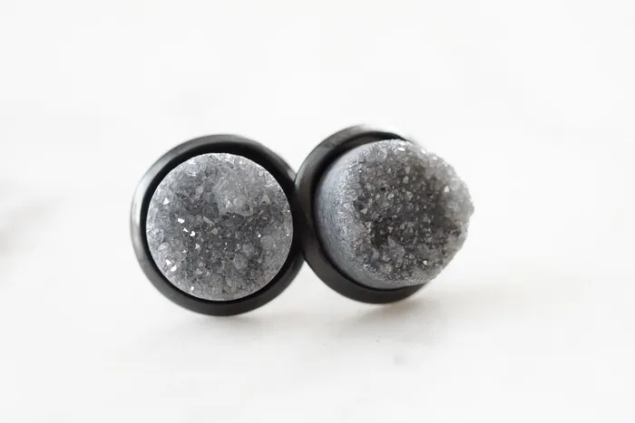 Stone Collection Black Stormy Quartz Stud Earrings Kinsley Armelle Earrings