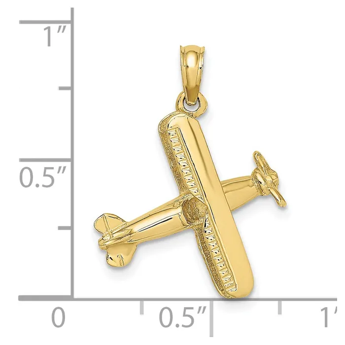 10k 3D BiPlane CharmWBC10D1227 WB Choice Jewelry Charm Necklaces 10k 3D BiPlane CharmWBC10D1227 WB Choice Jewelry Charm Necklaces