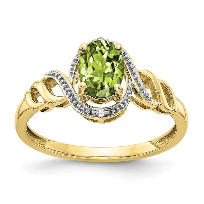 10K Peridot and Diamond RingWBC10XB305 WB Choice Jewelry Rings