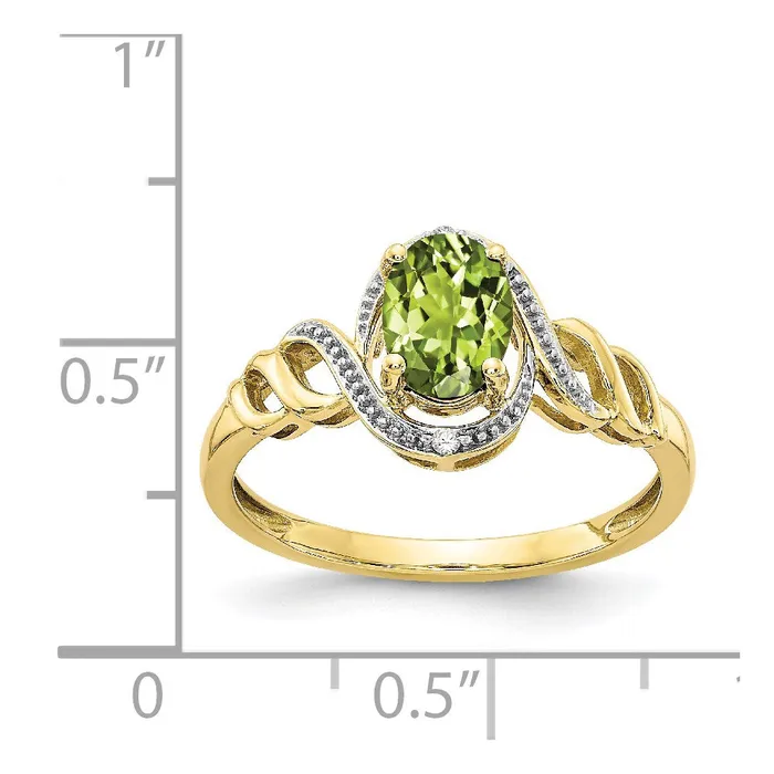 10K Peridot and Diamond RingWBC10XB305 WB Choice Jewelry Rings 10K Peridot and Diamond RingWBC10XB305 WB Choice Jewelry Rings