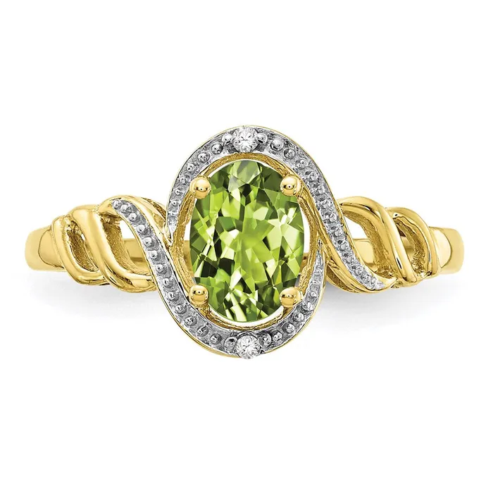 10K Peridot and Diamond RingWBC10XB305 WB Choice Jewelry Rings 10K Peridot and Diamond RingWBC10XB305 WB Choice Jewelry Rings