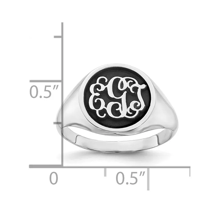 10KW Polished with Antiqued Background Monogram RingWBC10XNR68W WB Choice Jewelry Rings 10KW Polished with Antiqued Background Monogram RingWBC10XNR68W WB Choice Jewelry Rings