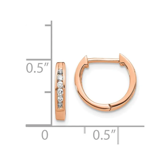 14k Rose Gold Polished Diamond Hinged Hoop EarringsWBCEM5349013RA WB Choice Jewelry Earrings 14k Rose Gold Polished Diamond Hinged Hoop EarringsWBCEM5349013RA WB Choice Jewelry Earrings