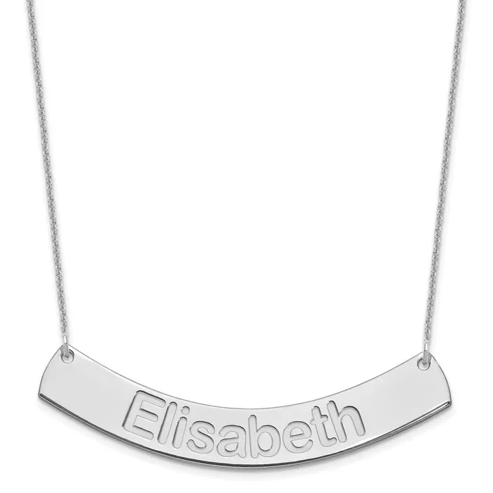 14K White Gold Large Polished Curved Arial Rounded Bar NecklaceWBCXNA1244W WB Choice Jewelry Necklaces 14K White Gold Large Polished Curved Arial Rounded Bar NecklaceWBCXNA1244W WB Choice Jewelry Necklaces