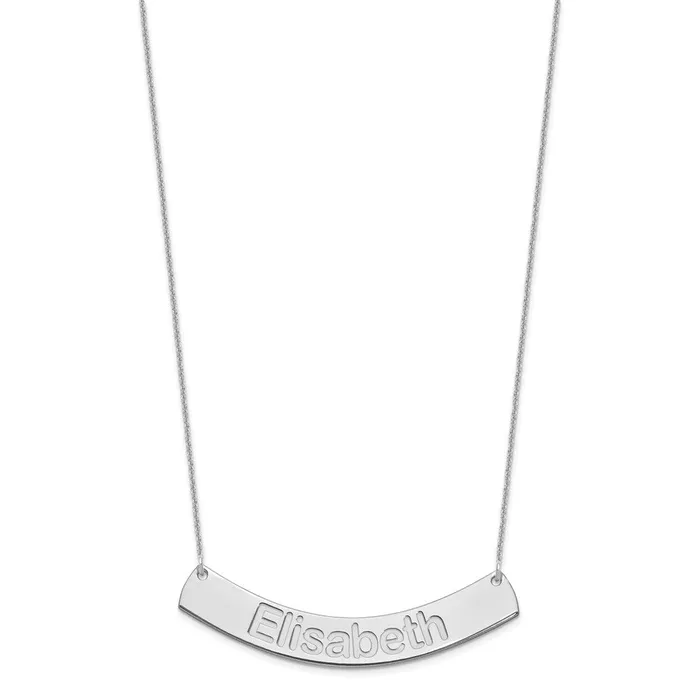 14K White Gold Large Polished Curved Arial Rounded Bar NecklaceWBCXNA1244W WB Choice Jewelry Necklaces 14K White Gold Large Polished Curved Arial Rounded Bar NecklaceWBCXNA1244W WB Choice Jewelry Necklaces