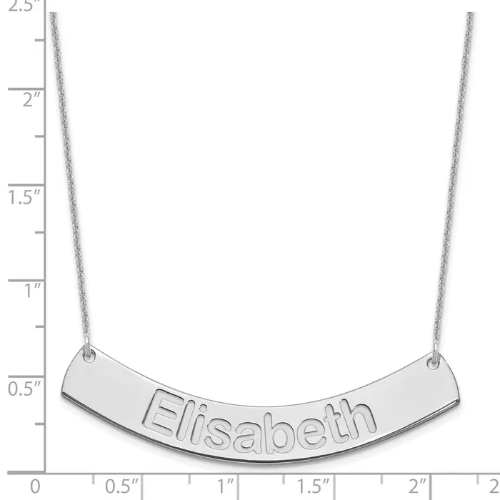 14K White Gold Large Polished Curved Arial Rounded Bar NecklaceWBCXNA1244W WB Choice Jewelry Necklaces 14K White Gold Large Polished Curved Arial Rounded Bar NecklaceWBCXNA1244W WB Choice Jewelry Necklaces
