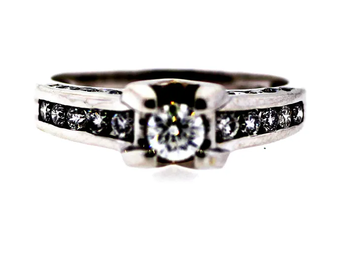 18KW 34 CTTW DIA ENGAGEMENT RING 25 CTR FULLERS PURCHASE FROM PUBLIC Rings