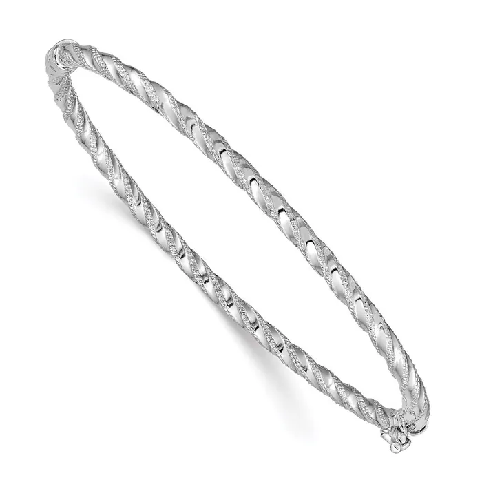 Bracelets 14k WG Polished Textured Hinged Bangle BraceletWBCDB625 WB Choice Jewelry Bracelets 14k WG Polished Textured Hinged Bangle BraceletWBCDB625 WB Choice Jewelry