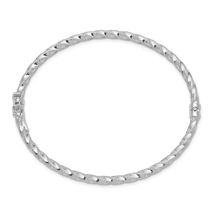 Bracelets 14k WG Polished Textured Hinged Bangle BraceletWBCDB625 WB Choice Jewelry Bracelets 14k WG Polished Textured Hinged Bangle BraceletWBCDB625 WB Choice Jewelry