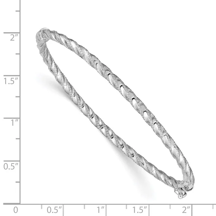 Bracelets 14k WG Polished Textured Hinged Bangle BraceletWBCDB625 WB Choice Jewelry Bracelets 14k WG Polished Textured Hinged Bangle BraceletWBCDB625 WB Choice Jewelry