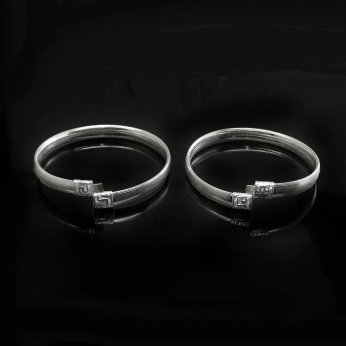Bracelets Karizma Jewels Hollow Real Silver Openable Bangle Bracelet Pair 55 CM