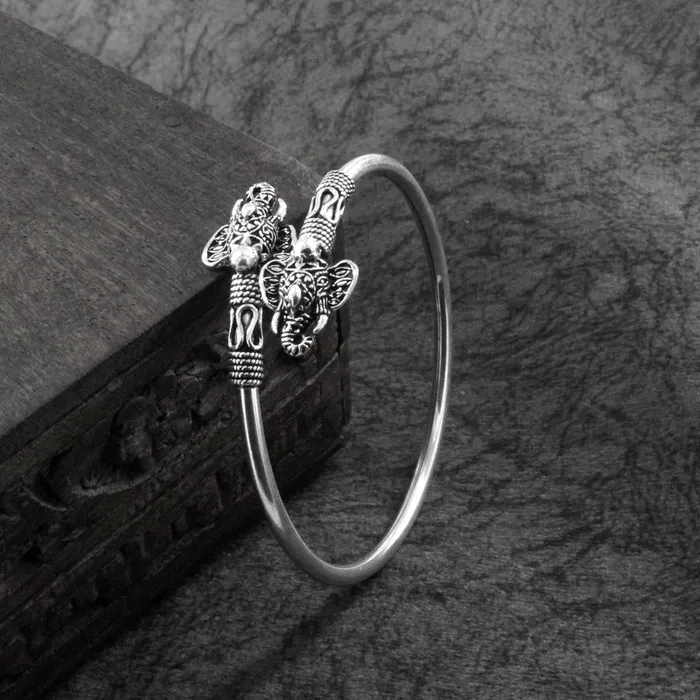 Bracelets Karizma Jewels Real Sterling Silver Oxidized Elephant womens Bracelet Bangle Single Bracelets Karizma Jewels Real Sterling Silver Oxidized Elephant womens Bracelet Bangle Single
