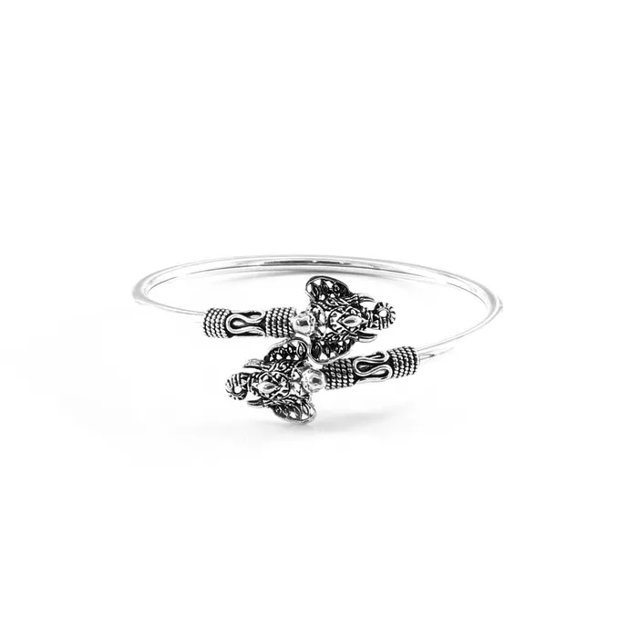 Bracelets Karizma Jewels Real Sterling Silver Oxidized Elephant womens Bracelet Bangle Single