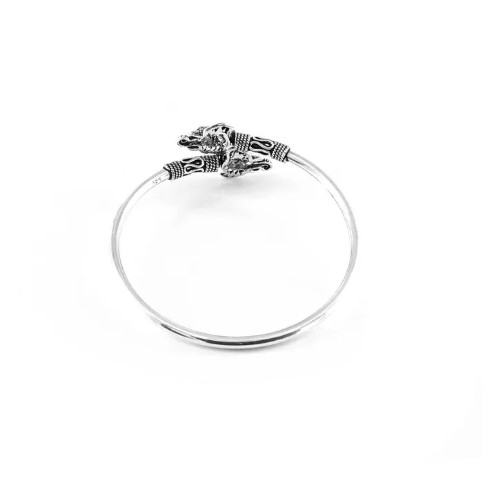 Bracelets Karizma Jewels Real Sterling Silver Oxidized Elephant womens Bracelet Bangle Single