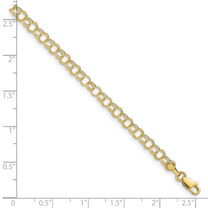 Bracelets WB Choice Jewelry 10k Hollow Double Link Charm BraceletWBC10DO3507 Bracelets WB Choice Jewelry 10k Hollow Double Link Charm BraceletWBC10DO3507