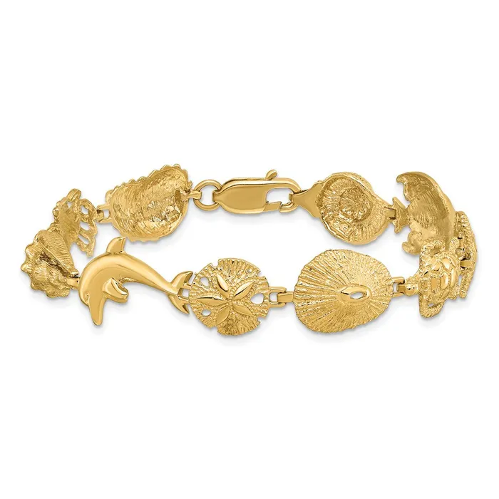Bracelets WB Choice Jewelry 14k Multi Sea Life BraceletWBCFB11177 Bracelets WB Choice Jewelry 14k Multi Sea Life BraceletWBCFB11177