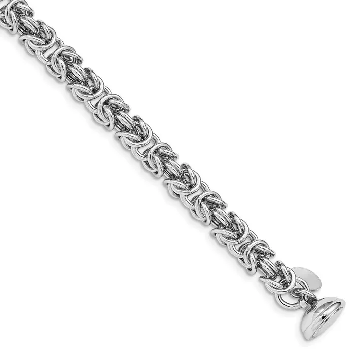 Bracelets WB Choice Jewelry Sterling Silver Rhodium Plated Polished Byzantine BraceletWBCQG501075 Bracelets WB Choice Jewelry Sterling Silver Rhodium Plated Polished Byzantine BraceletWBCQG501075