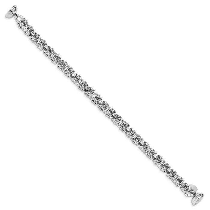 Bracelets WB Choice Jewelry Sterling Silver Rhodium Plated Polished Byzantine BraceletWBCQG501075 Bracelets WB Choice Jewelry Sterling Silver Rhodium Plated Polished Byzantine BraceletWBCQG501075