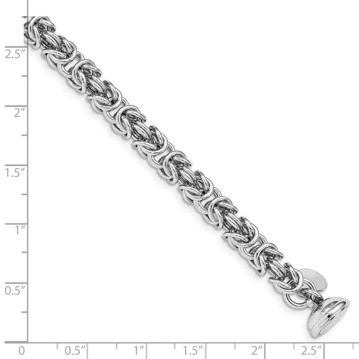Bracelets WB Choice Jewelry Sterling Silver Rhodium Plated Polished Byzantine BraceletWBCQG501075 Bracelets WB Choice Jewelry Sterling Silver Rhodium Plated Polished Byzantine BraceletWBCQG501075