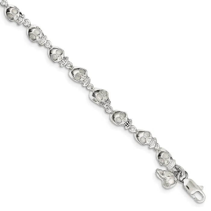 Bracelets WB Choice Jewelry Sterling Silver Skull BraceletWBCQH44807