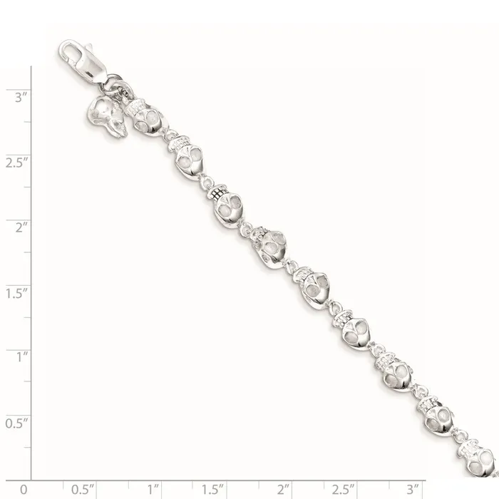 Bracelets WB Choice Jewelry Sterling Silver Skull BraceletWBCQH44807 Bracelets WB Choice Jewelry Sterling Silver Skull BraceletWBCQH44807