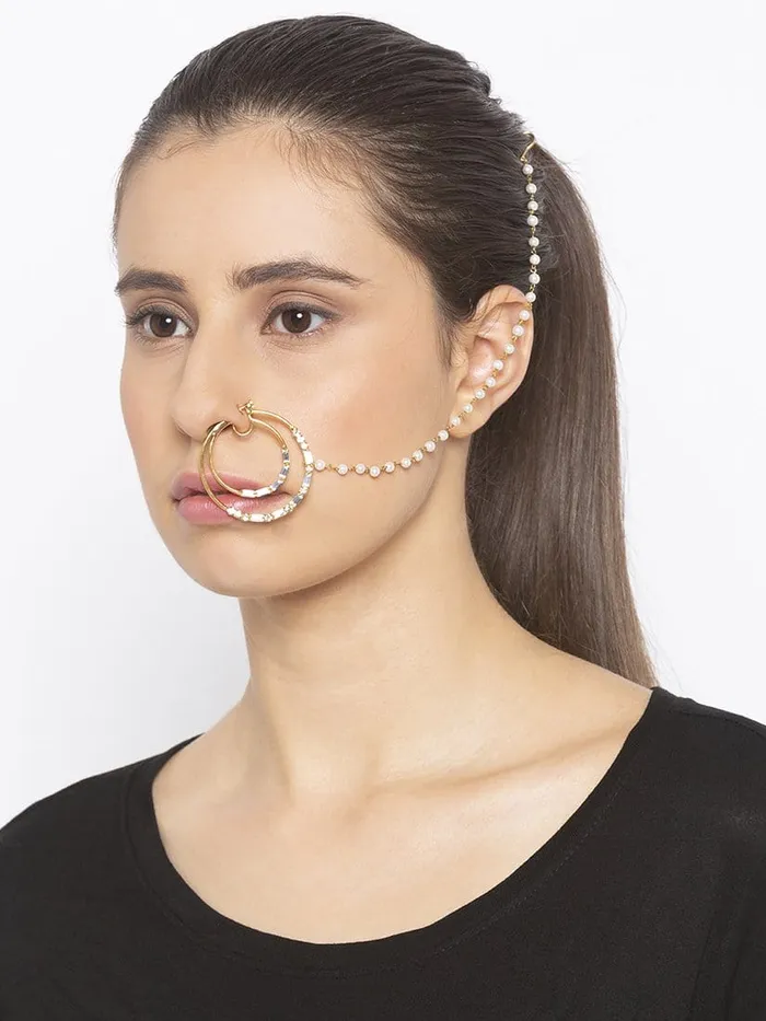 Dazzling Circlets Pearl Nose Ring PRERTO ECOMMERCE PRIVATE LIMITED Rings