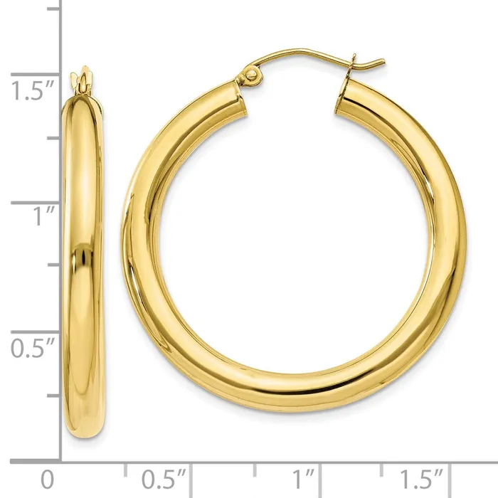 Earrings 10K Polished 4mm Tube Hoop EarringsWBC10T948 WB Choice Jewelry Earrings 10K Polished 4mm Tube Hoop EarringsWBC10T948 WB Choice Jewelry