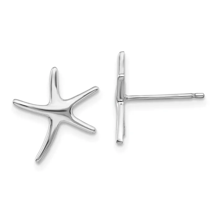 Earrings 10K White Gold Polished Mini Starfish EarringsWBC10TE624W WB Choice Jewelry Earrings 10K White Gold Polished Mini Starfish EarringsWBC10TE624W WB Choice Jewelry