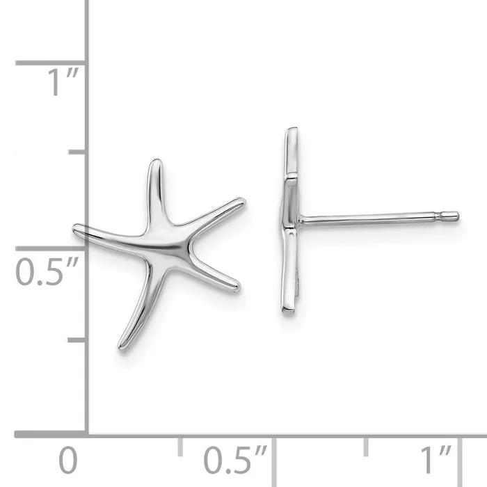 Earrings 10K White Gold Polished Mini Starfish EarringsWBC10TE624W WB Choice Jewelry Earrings 10K White Gold Polished Mini Starfish EarringsWBC10TE624W WB Choice Jewelry