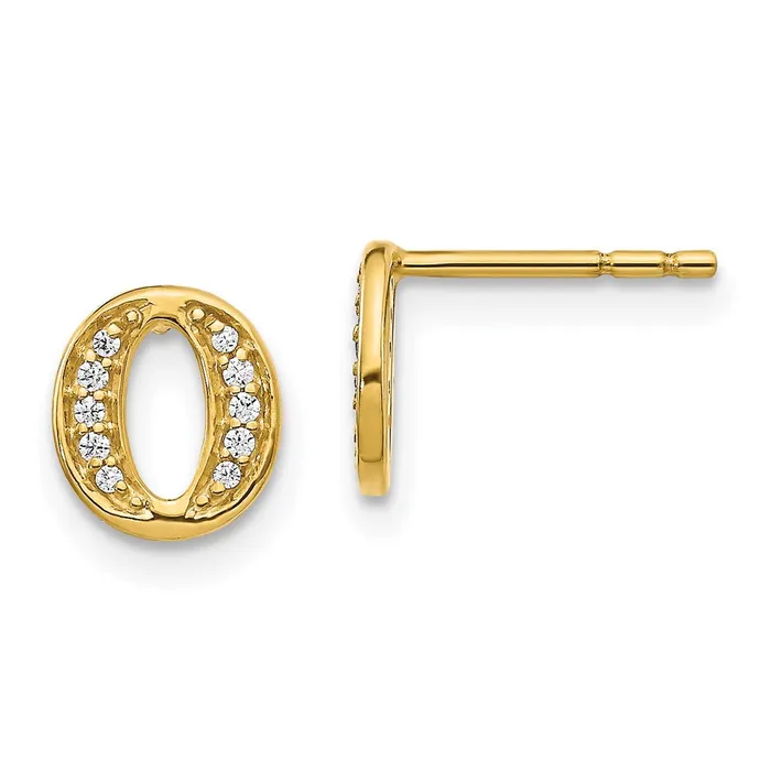Earrings 14k Diamond Initial O EarringsWBCEM4170O007YA WB Choice Jewelry
