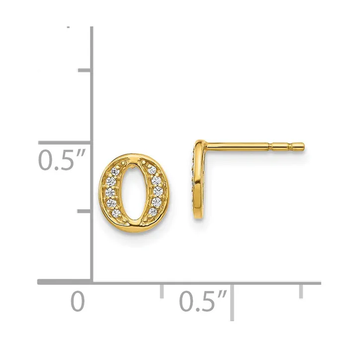 Earrings 14k Diamond Initial O EarringsWBCEM4170O007YA WB Choice Jewelry Earrings 14k Diamond Initial O EarringsWBCEM4170O007YA WB Choice Jewelry