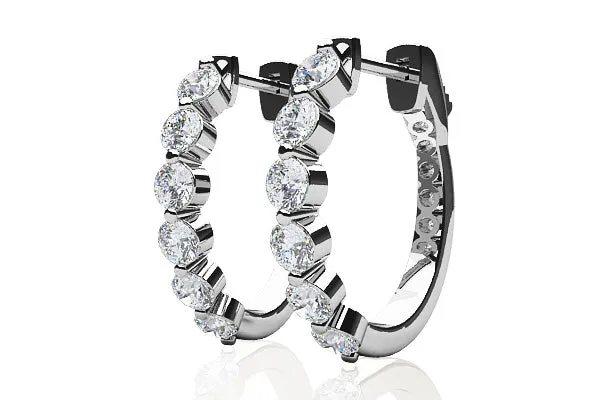 Earrings SUNRISE JEWELRY MFG CORP 14KW 158 CTTW DIAMOND HOOP EARRINGS HISI2 Earrings SUNRISE JEWELRY MFG CORP 14KW 158 CTTW DIAMOND HOOP EARRINGS HISI2