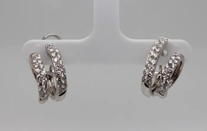 FULLERS PURCHASE FROM PUBLIC Earrings 14KW 100 CTTW DIAMOND DOUBLE HOOP EARRINGS GVS2 FULLERS PURCHASE FROM PUBLIC Earrings 14KW 100 CTTW DIAMOND DOUBLE HOOP EARRINGS GVS2